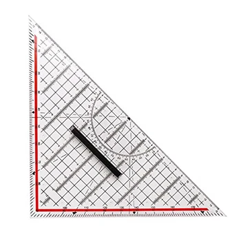 Треугольная линейка для рисования 30 см, Пластиковая линейка для рисования с ручкой, Транспортир, измерительная линейка