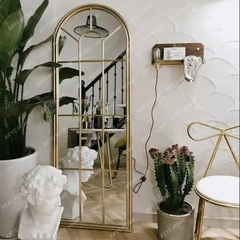 Туалетное Домашнее настенное зеркало в полный рост, Напольное Винтажное зеркало, декор в скандинавском стиле, Espelho Grande Para Quarto, Эстетический Декор комнаты