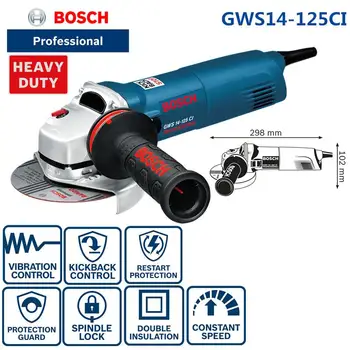 Угловая Шлифовальная машина Bosch GWS 14-125CI GWS 14-150CI Ручка Амортизатора Для Шлифования Металла И Резки 1400 Вт Профессиональный Электроинструмент