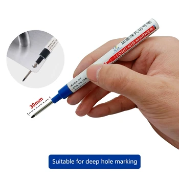 Удобная ручка-маркер с длинным носиком, кончик длиной 3 см, красочная плотницкая ручка для автомобиля, пометка на книжной полке, украшение оборудования для ванной комнаты