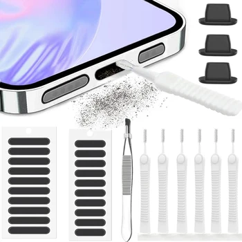 Универсальный динамик мобильного телефона, наклейка с пылезащитной сеткой для iPhone 14/13/12 Pro Max Samsung Huawei, Комплект для чистки защитного порта телефона