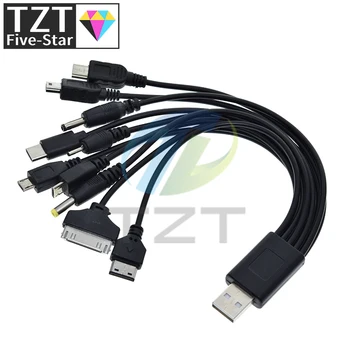 Универсальный портативный легкий многофункциональный USB-кабель для зарядки 10 в 1, быстрая зарядка, совместимая с телефонами большинства брендов.