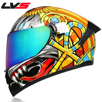 Унисекс, гоночный шлем с двумя линзами, высокопрочный внедорожный шлем, Защитные мотоциклетные шлемы, Полнолицевой шлем Casco Moto