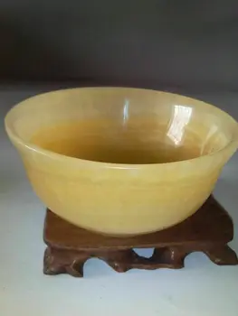 Фарфоровые статуэтки чаши ручной работы из натурального нефрита Yellow jades Bowl