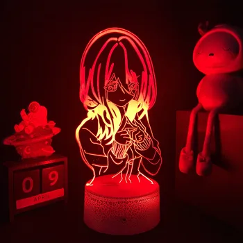 Фигурка Накано Мику Косплей Неоновый светодиодный ночник Квинтэссенция аниме Quintuplets 3d лампа, меняющая цвет для декора спальни
