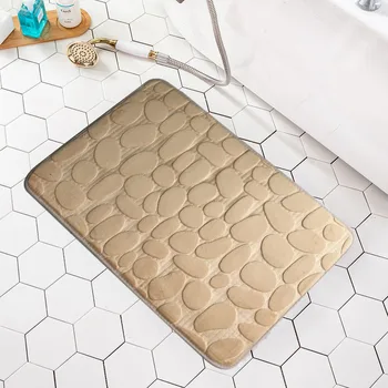 Фланелевый коврик для пола с 3D-тиснением из гальки, впитывающий нескользящий коврик для ванной, коврик для входа, Ковер для спальни, кухни