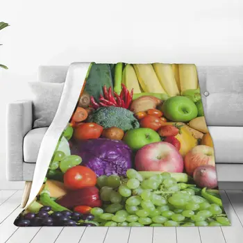 Фрукты и овощи, Мягкое флисовое одеяло, теплое и уютное на все сезоны, удобное одеяло из микрофибры для дивана-кровати 40 