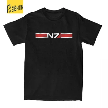 Футболка Mass Effect Horizontal N7, мужские винтажные футболки из 100% хлопка, футболки с круглым вырезом, топы с короткими рукавами, большой размер