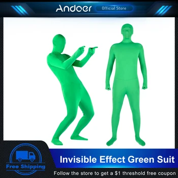 Хромированный зеленый костюм для фотосъемки всего тела, Зеленое боди, эластичный костюм для фотосъемки с эффектом невидимости, аксессуар для фотосъемки с эффектом невидимости