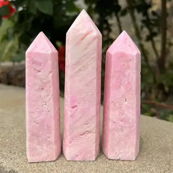 Хрустальная палочка 12-14 см, натуральный розовый опал, кварцевый точечный драгоценный камень, башня, исцеляющий образец минерала