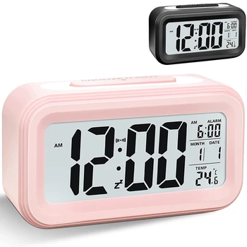 Цифровой будильник, будильник со светодиодной подсветкой, бесшумные дорожные часы Aalarm на батарейках