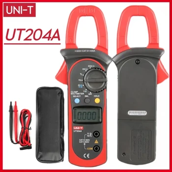 Цифровой клещевой измеритель UNI-T UT204A Диапазон измерения 600A переменного/ постоянного тока, напряжение 600 В, Непрерывный звуковой сигнал, цифровой мультиметр