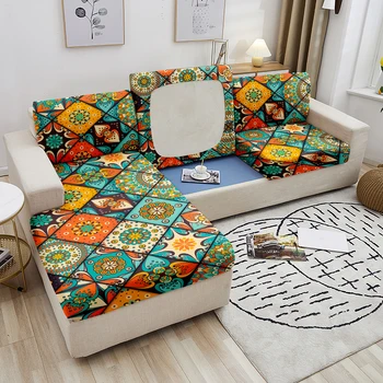Чехол для подушки сиденья дивана с принтом мандалы, современный чехол для дивана с геометрическим рисунком, Угловой Защитный чехол для мебели 