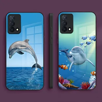 Чехол для телефона Ocean Dolphin для Oppo Find X5 X3 Pro Reno 4 7 6 A15 A55 A57 A54 A95 A93s A94 A92s из закаленного стекла
