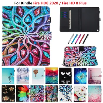 Чехол для чтения электронных книг Amazon Kindle Fire HD 8 HD8 Case 2020 Со Слотом для кошелька Fundas Tablet Coque Для HD 8 Plus 2020 Cover 8,0 дюймов