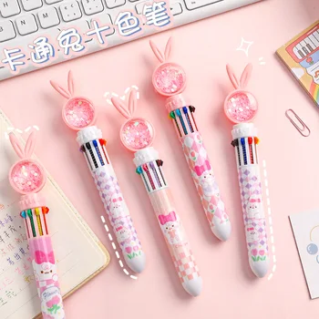 Шариковая ручка Kawaii Bunny Милый Кролик 10 цветов Гелевые ручки Корейские Канцелярские принадлежности Подарки для детей Письменные принадлежности Школьные Канцелярские принадлежности