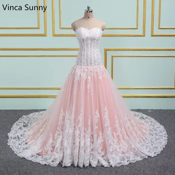 Элегантное кружевное свадебное платье русалки 2021 года с аппликацией из бисера, придворное платье невесты со шлейфом, свадебное платье большого размера
