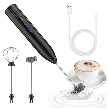 Электрическая палочка для взбивания молока, перезаряжаемый через USB Электрический вспениватель молока, для кофе, капучино, латте, горячего шоколада