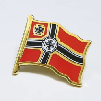 Эмалированная брошь-значок с НЕМЕЦКИМ ЖЕЛЕЗНЫМ крестом в виде флага